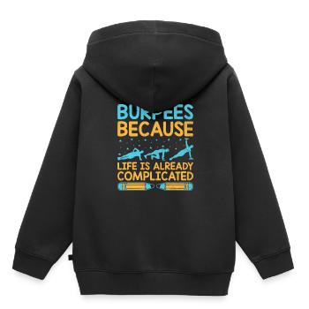 Professeur d’éducation physique Professeurs d’éducation physique École Spor - Sweat Premium à capuche enfant bio - noir - Dos - AI Model Kid Male (0cm)