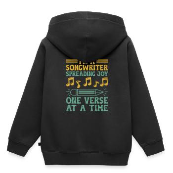 Musicien Auteur-compositeur Chanteur Musicien Musique Musique Pr - Sweat Premium à capuche enfant bio - noir - Dos - AI Model Kid Male (0cm)