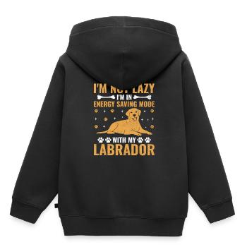 Je ne suis pas paresseux Je suis en mode économie d’énergie avec mon labo - Sweat Premium à capuche enfant bio - noir - Dos - AI Model Kid Male (0cm)
