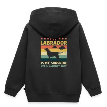 Mein Labrador ist mein Sonnenschein auf einem bewölkten Tag Labrador-Hund - Kinder Premium Organic Hoodie - Schwarz - Hinten - AI Model Kid Male (0cm)