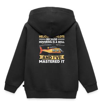 Hubschrauberpiloten, weil das Schweben eine Herausforderung ist - Kinder Premium Organic Hoodie - Schwarz - Hinten - AI Model Kid Male (0cm)