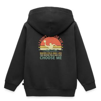 Le water-polo papa la vie me choisit Polo aquatique pla - Sweat Premium à capuche enfant bio - noir - Dos - AI Model Kid Male (0cm)