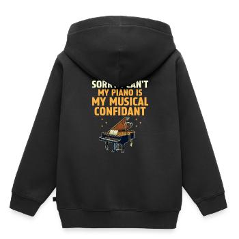 Sorry I can't Mein Klavier ist meine musikalische Vertraute Pia - Kinder Premium Organic Hoodie - Schwarz - Hinten - AI Model Kid Male (0cm)