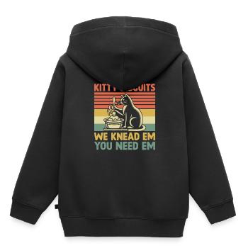 Kitty Biscuits We Knead Em You Need Em Baking Bake - Kids Premium Organic Hoodie - black - Back - AI Model Kid Male (0cm)