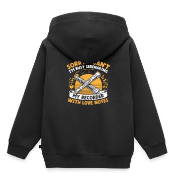 Désolé, je ne peux pas, je suis occupé à chanter la sérénade à mon enregistreur avec - Sweat Premium à capuche enfant bio - noir - Dos - AI Model Kid Male (0cm)