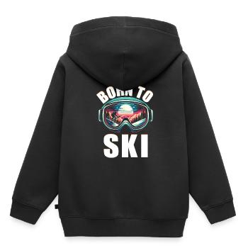Born To Ski Skifahren Skifahrer Wintersport Ski - Kinder Premium Organic Hoodie - Schwarz - Hinten - AI Model Kid Male (0cm)
