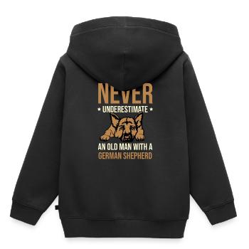 Never Underestimate An Old Man With A German Sheph - Kids Premium Organic Hoodie - black - Back - AI Model Kid Male (0cm)