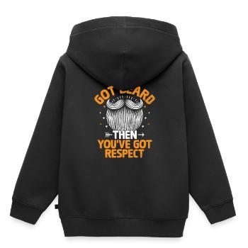 Vous avez de la barbe alors vous avez du respect Poils du visage - Sweat Premium à capuche enfant bio - noir - Dos - AI Model Kid Male (0cm)