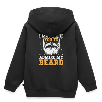 Je vous moustache pour admirer ma barbe Poils du visage - Sweat Premium à capuche enfant bio - noir - Dos - AI Model Kid Male (0cm)