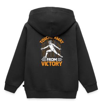 Touché weg vom Siegeszaun Fechtschwert - Kinder Premium Organic Hoodie - Schwarz - Hinten - AI Model Kid Male (0cm)