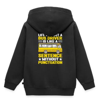 Das Leben ohne Busfahrer ist wie ein Satz - Kinder Premium Organic Hoodie - Schwarz - Hinten - AI Model Kid Male (0cm)
