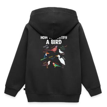 Comment identifier un ornithologue ornithologue - Sweat Premium à capuche enfant bio - noir - Dos - AI Model Kid Male (0cm)