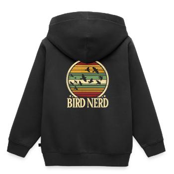 Bird Nerd Birdwatching Birder Birds Birdwatcher - Sweat Premium à capuche enfant bio - noir - Dos - AI Model Kid Male (0cm)