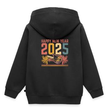 Frohes Neues Jahr 2025 Bassist Bassist Bassist Musiker - Kinder Premium Organic Hoodie - Schwarz - Hinten - AI Model Kid Male (0cm)