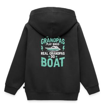 Certains grands-pères jouent au bingo de vrais grands-pères font du bateau - Sweat Premium à capuche enfant bio - noir - Dos - AI Model Kid Male (0cm)