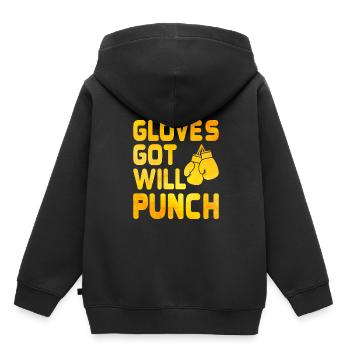 Got Gloves Will Punch Boxer Sports Musculation Gym - Sweat Premium à capuche enfant bio - noir - Dos - AI Model Kid Male (0cm)