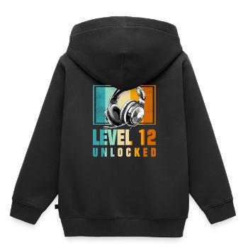 12. Geburtstag Junge Video Gamer Level 12 Unlocked - Kinder Premium Organic Hoodie - Schwarz - Hinten - AI Model Kid Male (0cm)