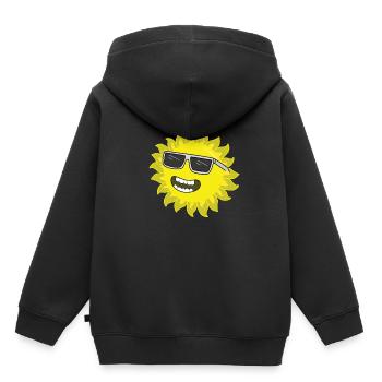 Soleil avec des lunettes de soleil - Sweat Premium à capuche enfant bio - noir - Dos - AI Model Kid Male (0cm)