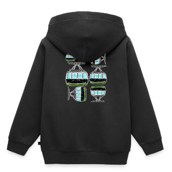 Téléphérique télécabine art de téléphérique - Sweat Premium à capuche enfant bio - noir - Dos - AI Model Kid Male (0cm)