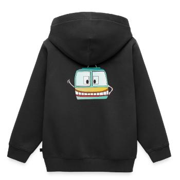 Train de montagne drôle - gondole - téléphérique - Sweat Premium à capuche enfant bio - noir - Dos - AI Model Kid Male (0cm)