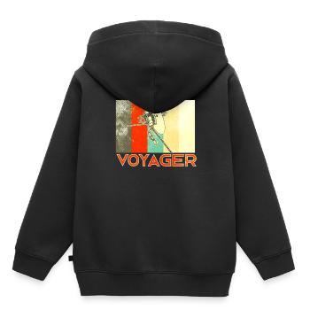 Vaisseau spatial Voyager - Sweat Premium à capuche enfant bio - noir - Dos - AI Model Kid Male (0cm)