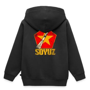 Soyouz Rocket Union soviétique - Sweat Premium à capuche enfant bio - noir - Dos - AI Model Kid Male (0cm)