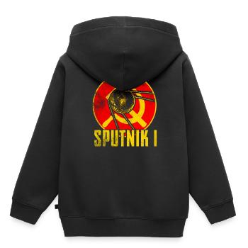 Satellite Spoutnik 1 - Sweat Premium à capuche enfant bio - noir - Dos - AI Model Kid Male (0cm)