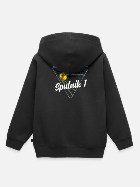 Sputnik 1 Satellit - Kinder Premium Organic Hoodie - Schwarz