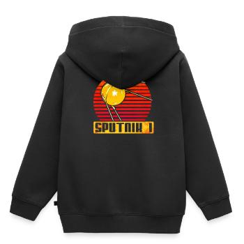 Satellite Spoutnik 1 - Sweat Premium à capuche enfant bio - noir - Dos - AI Model Kid Male (0cm)