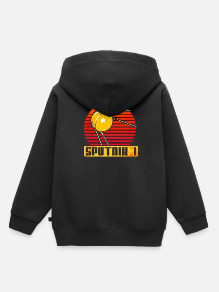 Sputnik 1 Satellit - Kinder Premium Organic Hoodie - Schwarz