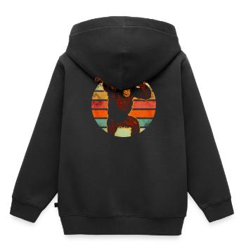 Chimpanzé Bonobo - Sweat Premium à capuche enfant bio - noir - Dos - AI Model Kid Male (0cm)