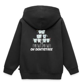Oh Dentistree Sweet Tooth Arbre de Noël - Sweat Premium à capuche enfant bio - noir - Dos - AI Model Kid Male (0cm)
