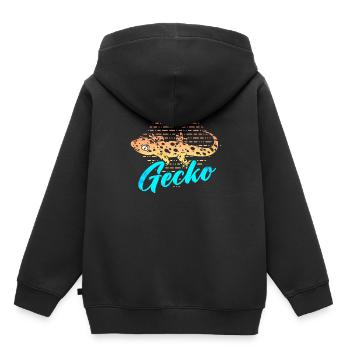 Gecko - Sweat Premium à capuche enfant bio - noir - Dos - AI Model Kid Male (0cm)