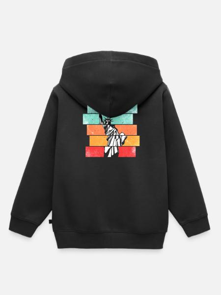Freiheitsstatue - Kinder Premium Organic Hoodie - Schwarz