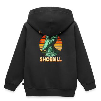 Bec-en-sabot oiseau Abu Markub - Sweat Premium à capuche enfant bio - noir - Dos - AI Model Kid Male (0cm)