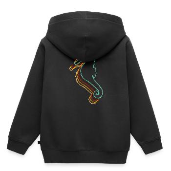Hippocampe - Sweat Premium à capuche enfant bio - noir - Dos - AI Model Kid Male (0cm)