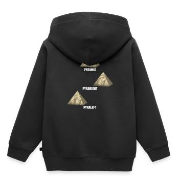 Pyramiden Lustig - Kinder Premium Organic Hoodie - Schwarz - Hinten - AI Model Kid Male (0cm)