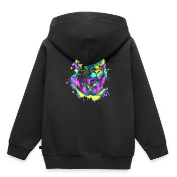Tigre à dents de sabre - Sweat Premium à capuche enfant bio - noir - Dos - AI Model Kid Male (0cm)