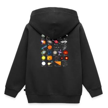 Space Astronomy Alphabet ABC - Kids Premium Organic Hoodie - black - Back - AI Model Kid Male (0cm)