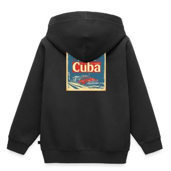 Cuba La Havane Voiture Ancienne - Sweat Premium à capuche enfant bio - noir - Dos - AI Model Kid Male (0cm)