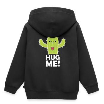 Hug me ! Kaktus / Cactus - Kinder Premium Organic Hoodie - Schwarz - Hinten - AI Model Kid Male (0cm)