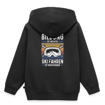 Ski Bildung ist Wichtig Skien ist Wichtigerer - Kinder Premium Organic Hoodie - Schwarz - Hinten - AI Model Kid Male (0cm)