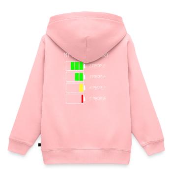 batterie sociale - Sweat Premium à capuche enfant bio - rose - Dos - AI Model Kid Female (0cm)