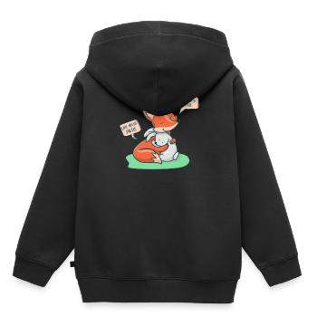 Où le renard et le lièvre disent « bonne nuit » - Sweat Premium à capuche enfant bio - noir - Dos - AI Model Kid Male (0cm)