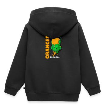 Les oranges sont une orange fraîche - Sweat Premium à capuche enfant bio - noir - Dos - AI Model Kid Male (0cm)