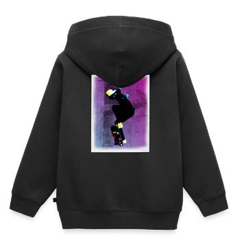 Skater in Action - Kinder Premium Organic Hoodie - Schwarz - Hinten - AI Model Kid Male (0cm)