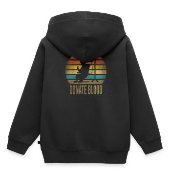 Un donneur de sang donne du sang Donne du sang aujourd’hui fier - Sweat Premium à capuche enfant bio - noir - Dos - AI Model Kid Male (0cm)