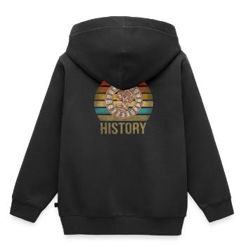 Calendrier Maya Itzamna Rétro Coucher de soleil - Sweat Premium à capuche enfant bio - noir - Dos - AI Model Kid Male (0cm)