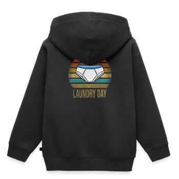 Sous-vêtements Slip Underpants Laundry Day - Sweat Premium à capuche enfant bio - noir - Dos - AI Model Kid Male (0cm)