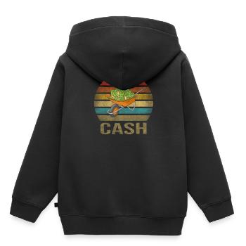 Cash Money Wheelbarrow Pushcart Sunset - Kinder Premium Organic Hoodie - Schwarz - Hinten - AI Model Kid Male (0cm)